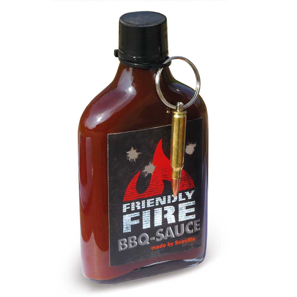 FRIENDLY FIRE BBQ Sauce with real bullet